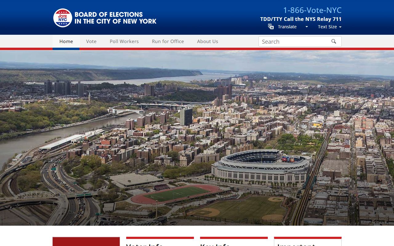 NYC Board of Elections website for voter and election public records
