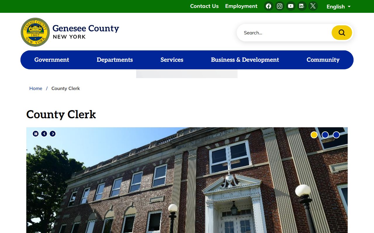Genesee County Clerk website for searching public records