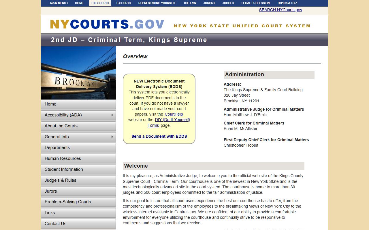 Kings County Supreme Court Criminal Term for Brooklyn public records