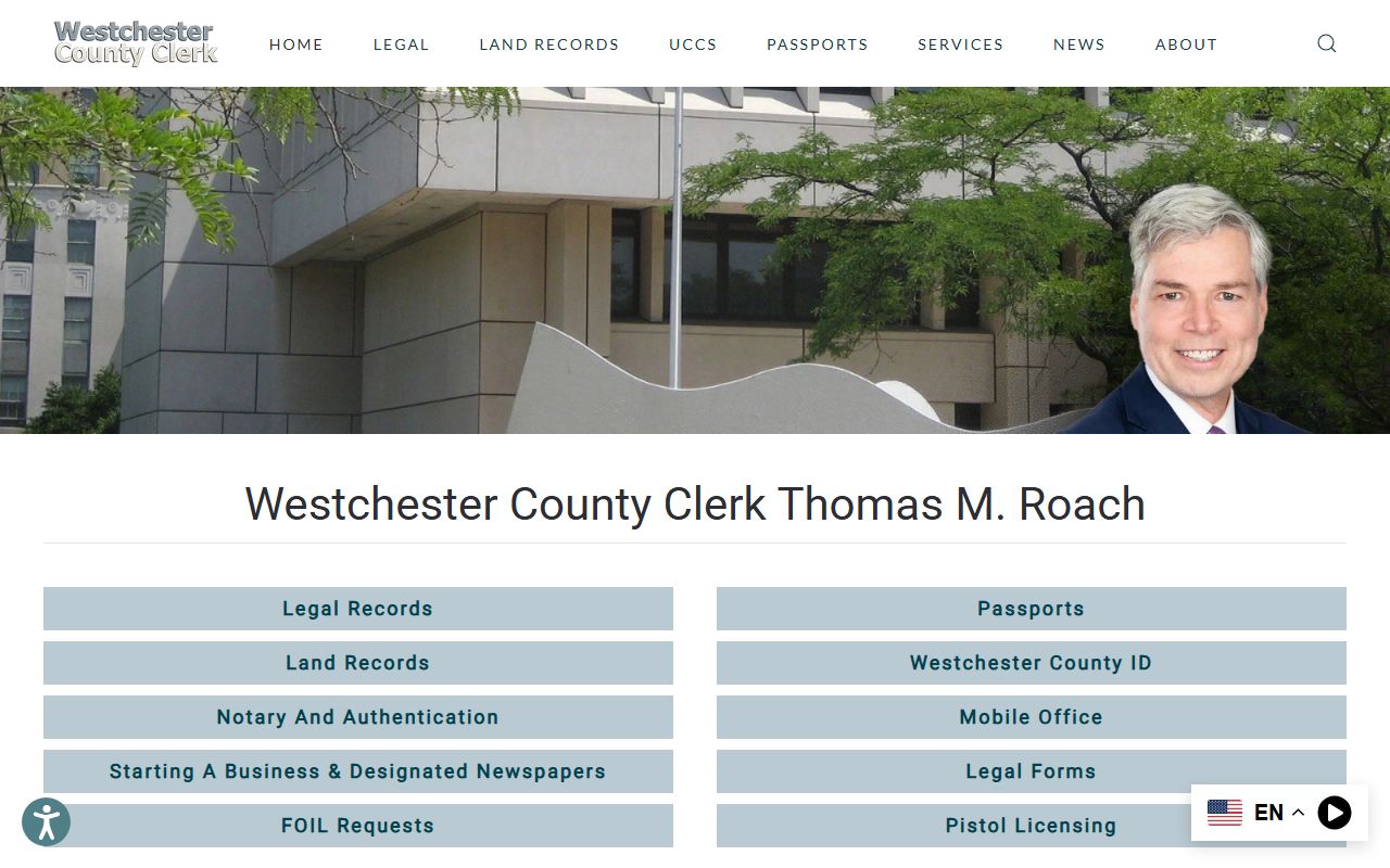 Westchester County Clerk website used for searching Mount Vernon public records
